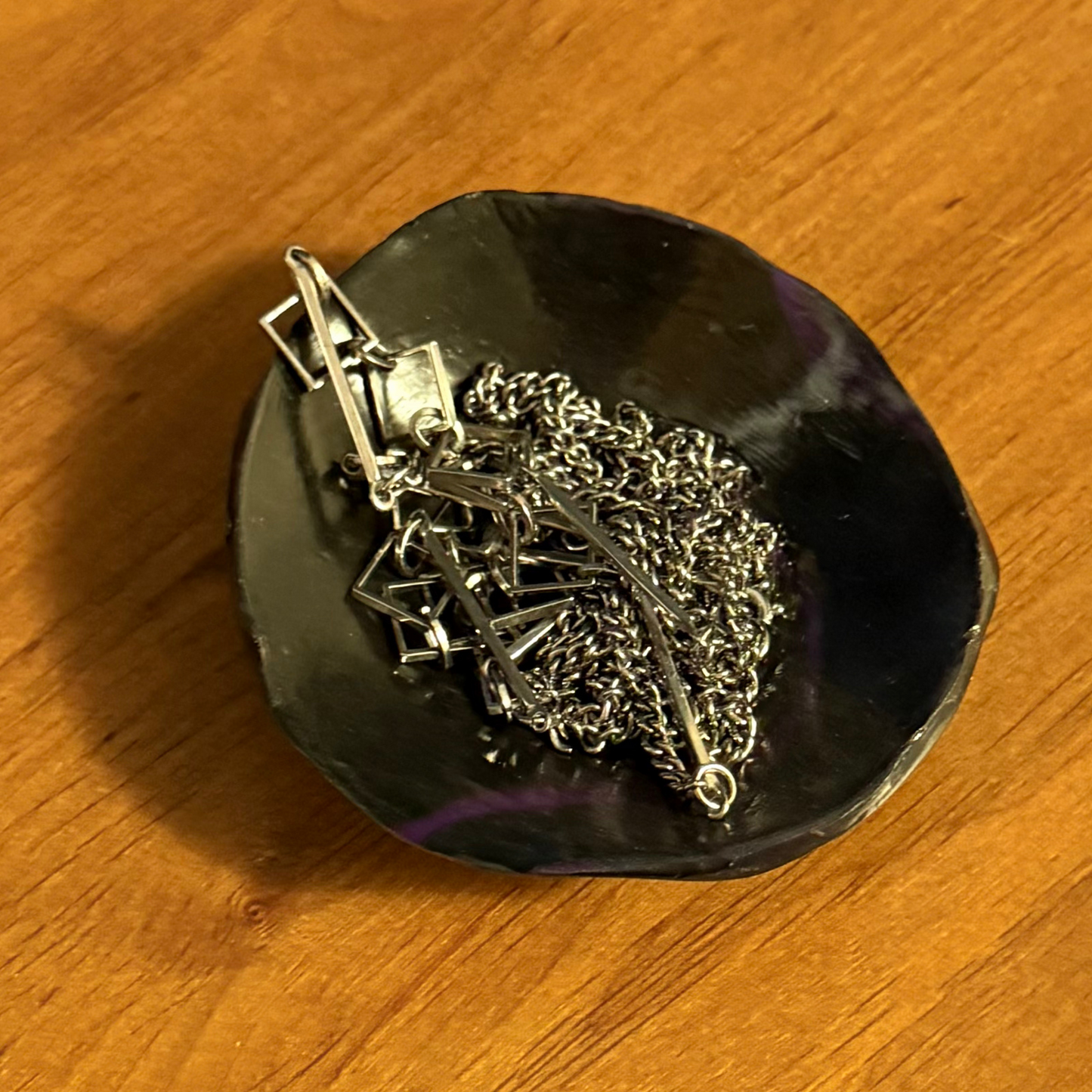 Black and Purple Jewelry Dish