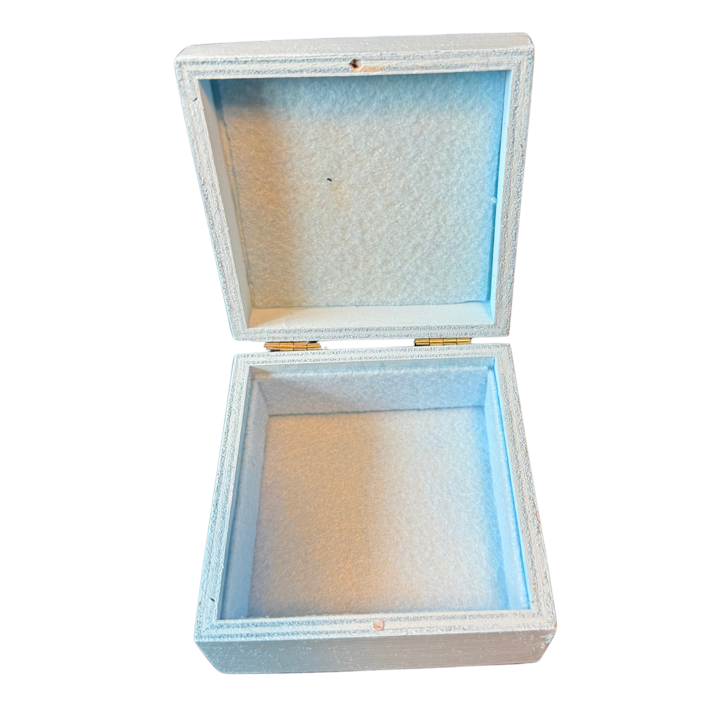 Blue Woman and Flowers Trinket Box