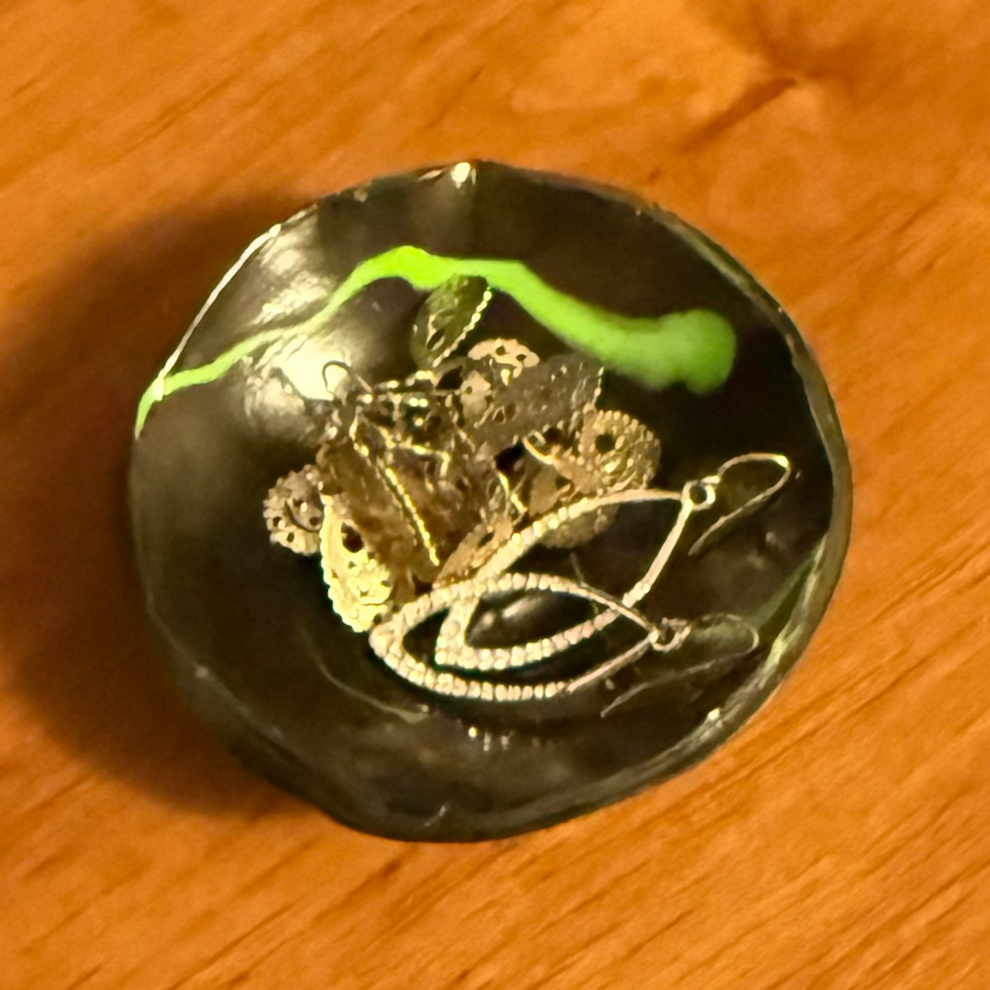 Black and Lime Green Jewelry Dish