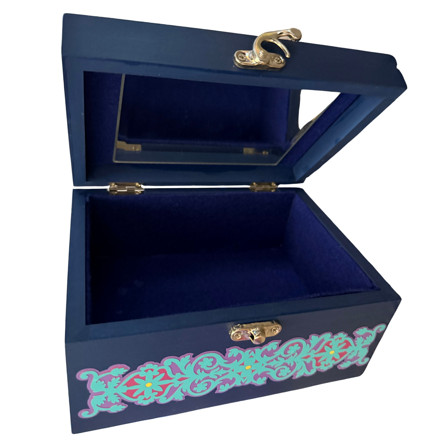 Blue and Rainbow Mandala Trinket Box