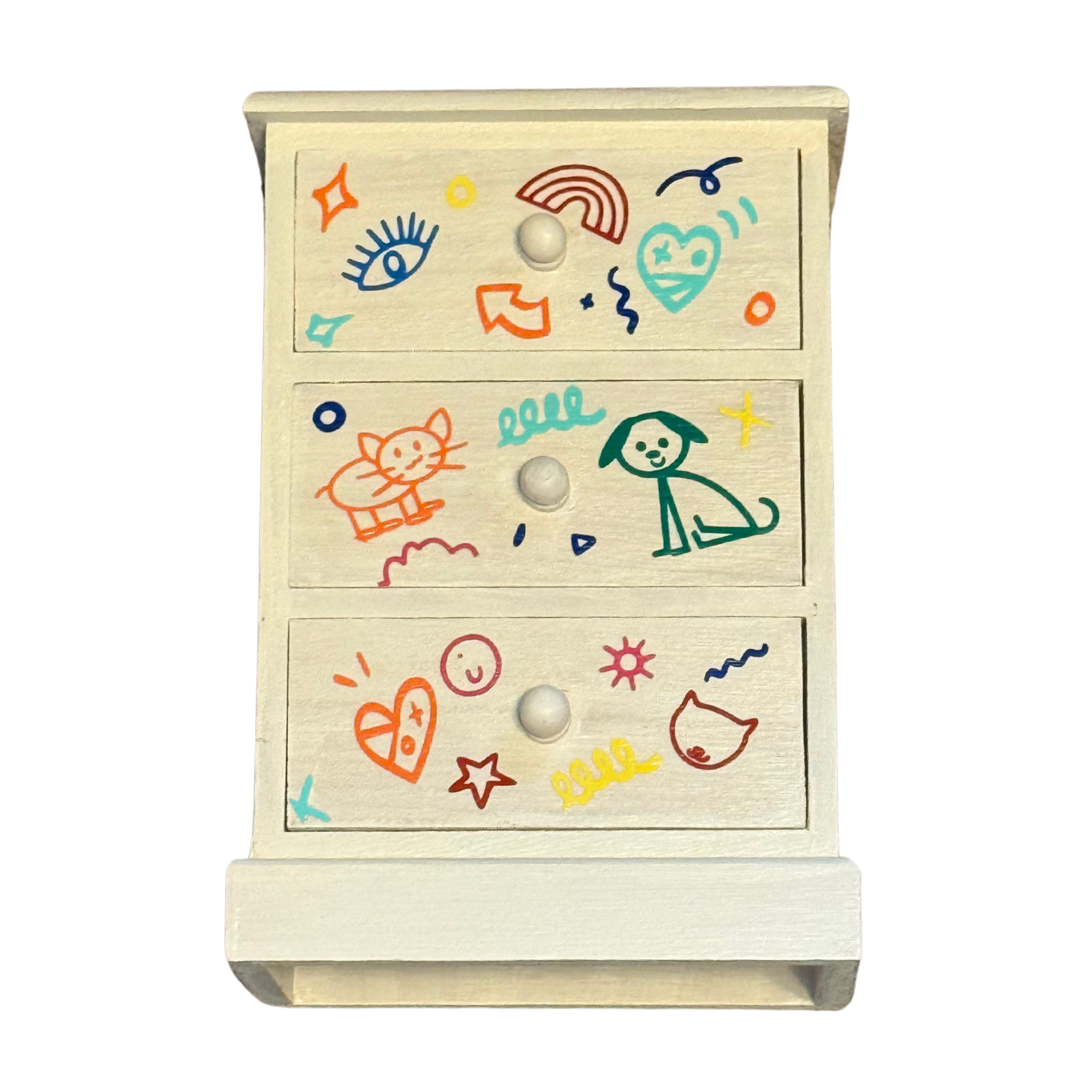 Doodle Covered Mini Desktop Dresser