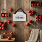 An Apple a Day Keeps Anyone Away If You Throw It Hard Enough Sign