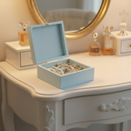 Blue Woman and Flowers Trinket Box