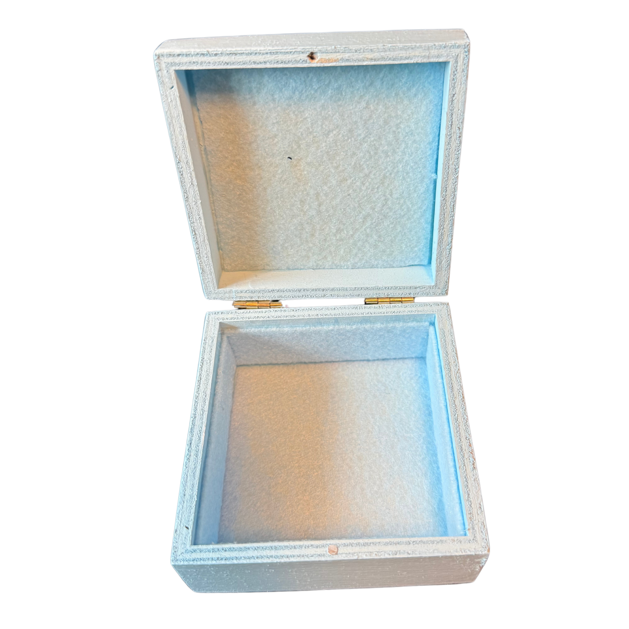 Blue Woman and Flowers Trinket Box