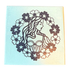 Blue Woman and Flowers Trinket Box