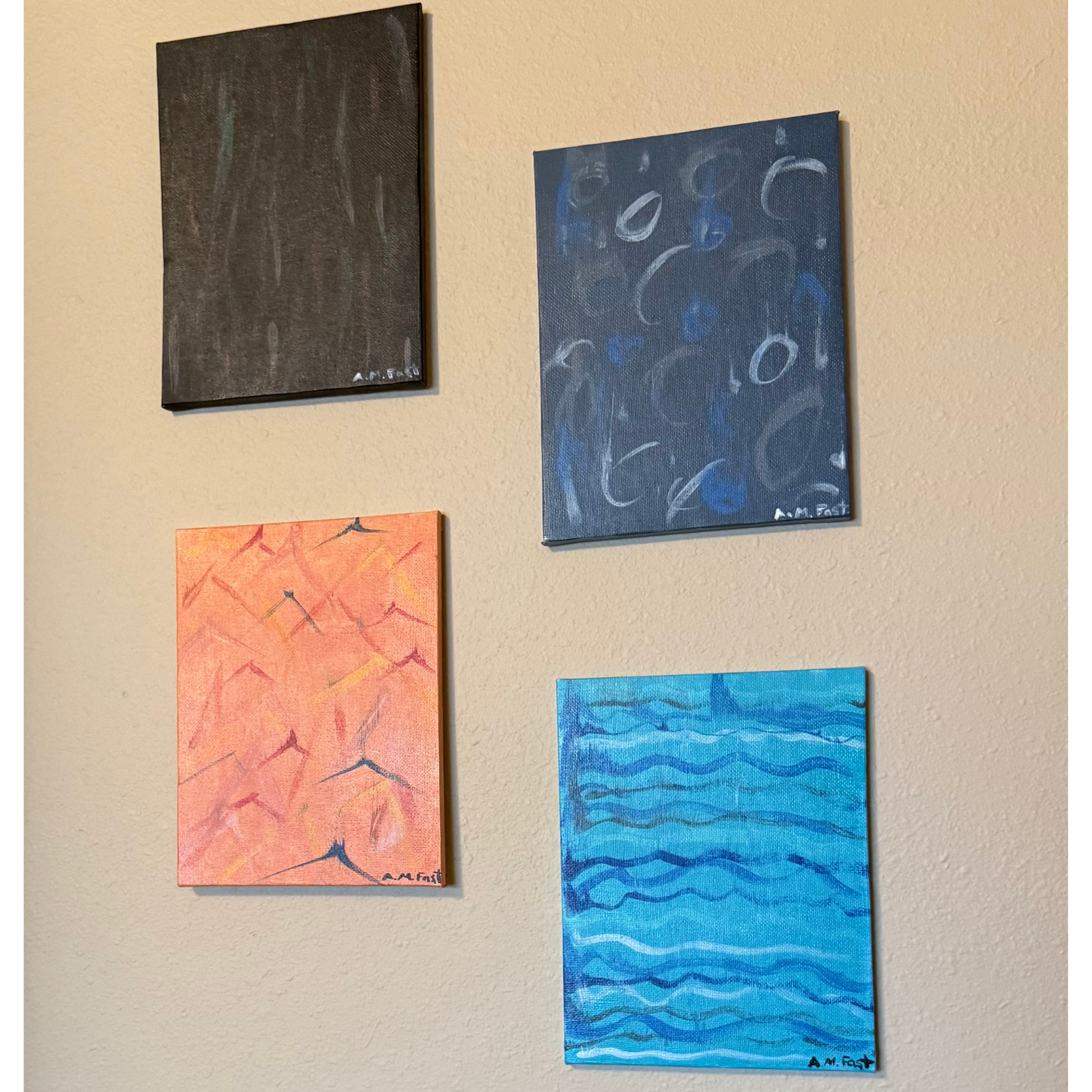 Elements of Nature: Set of 4 Abstract Paintings