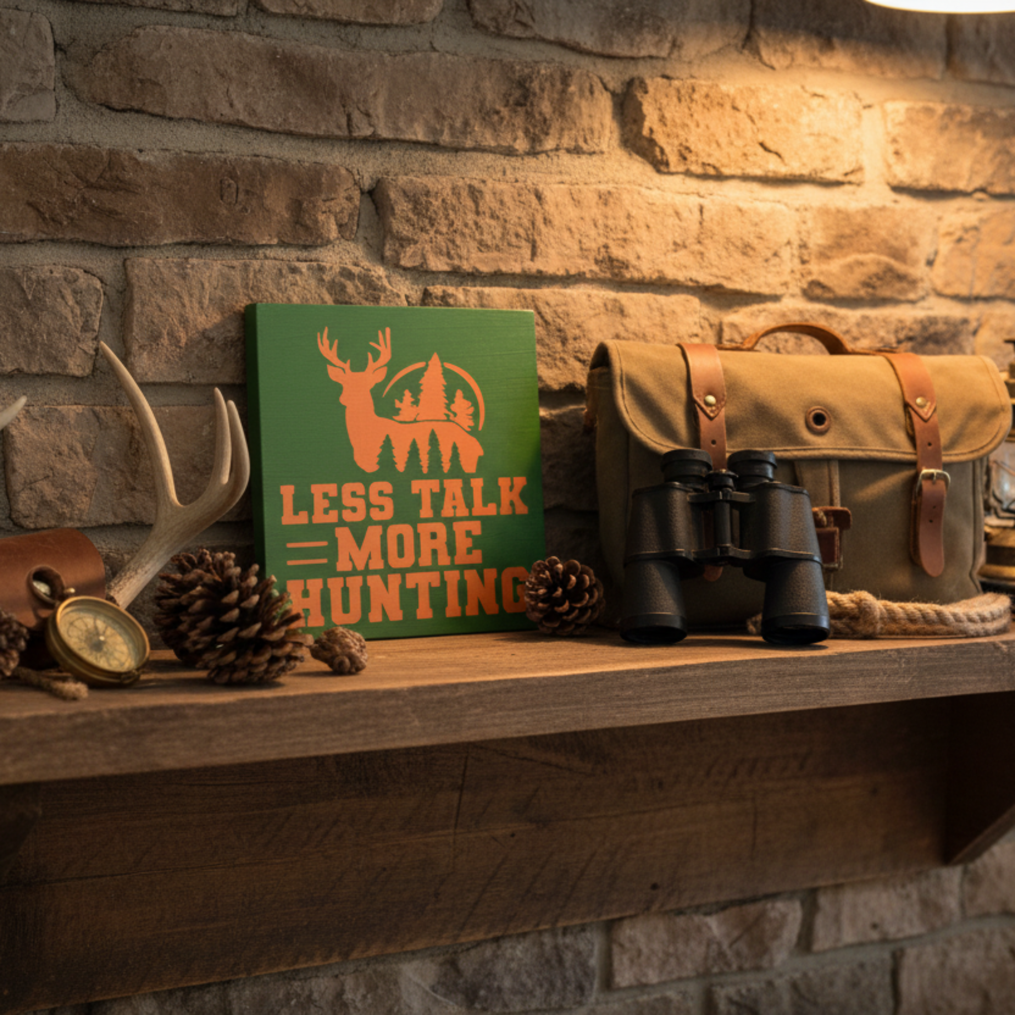 Less Talking More Hunting Sign