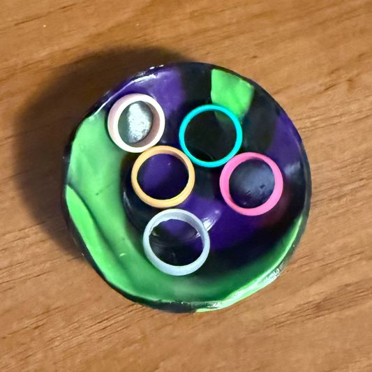 Black, Lime Green and Purple Jewelry Dish