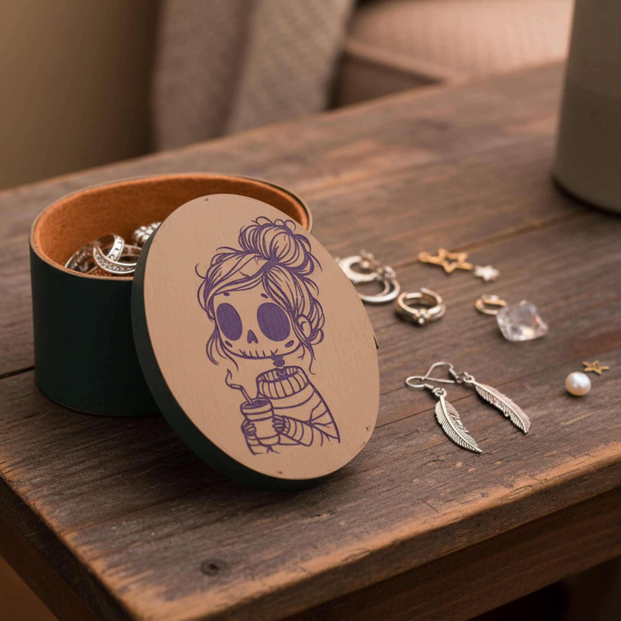 Mom Skeleton Trinket Box