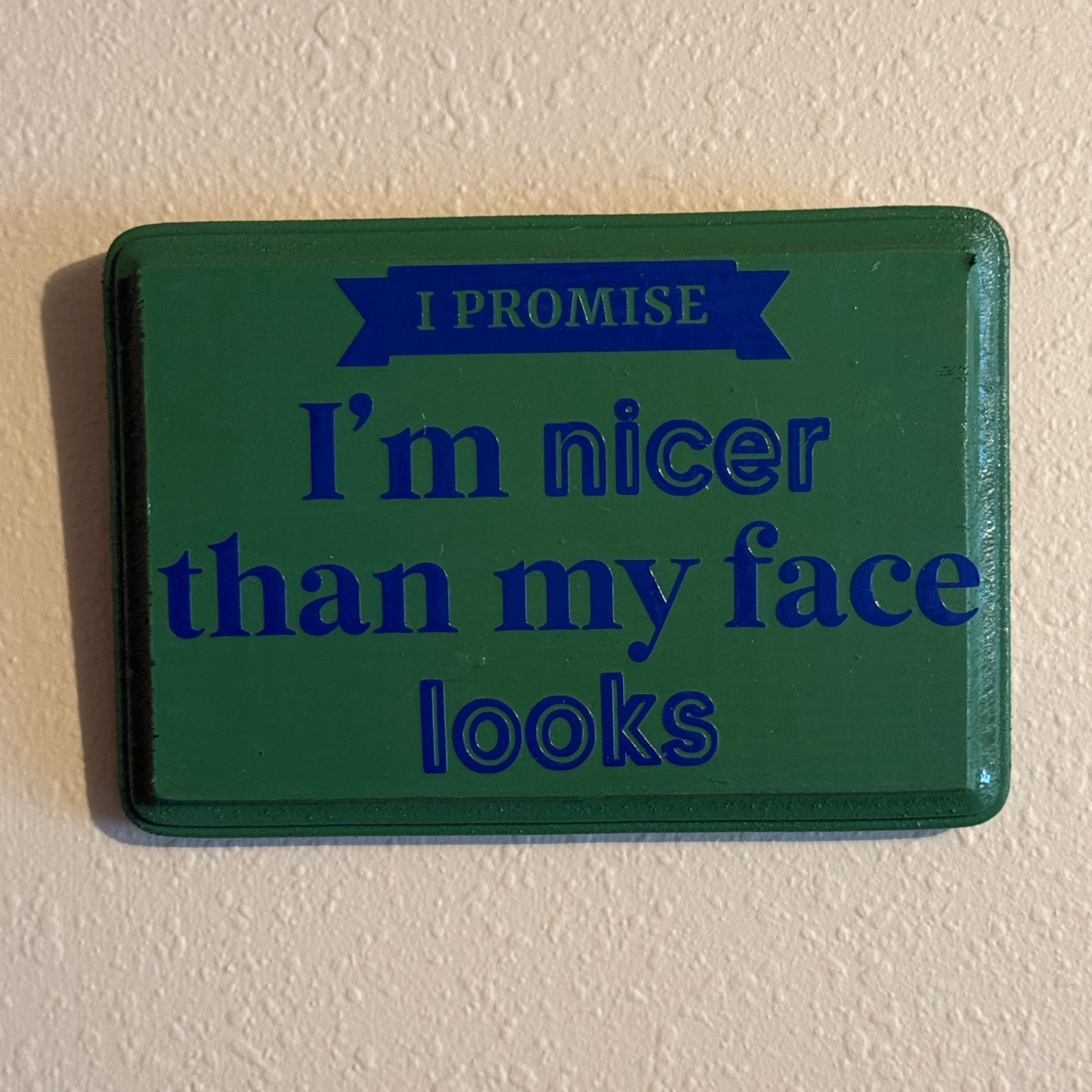 I Promise I'm Nicer Than My Face Looks Sign