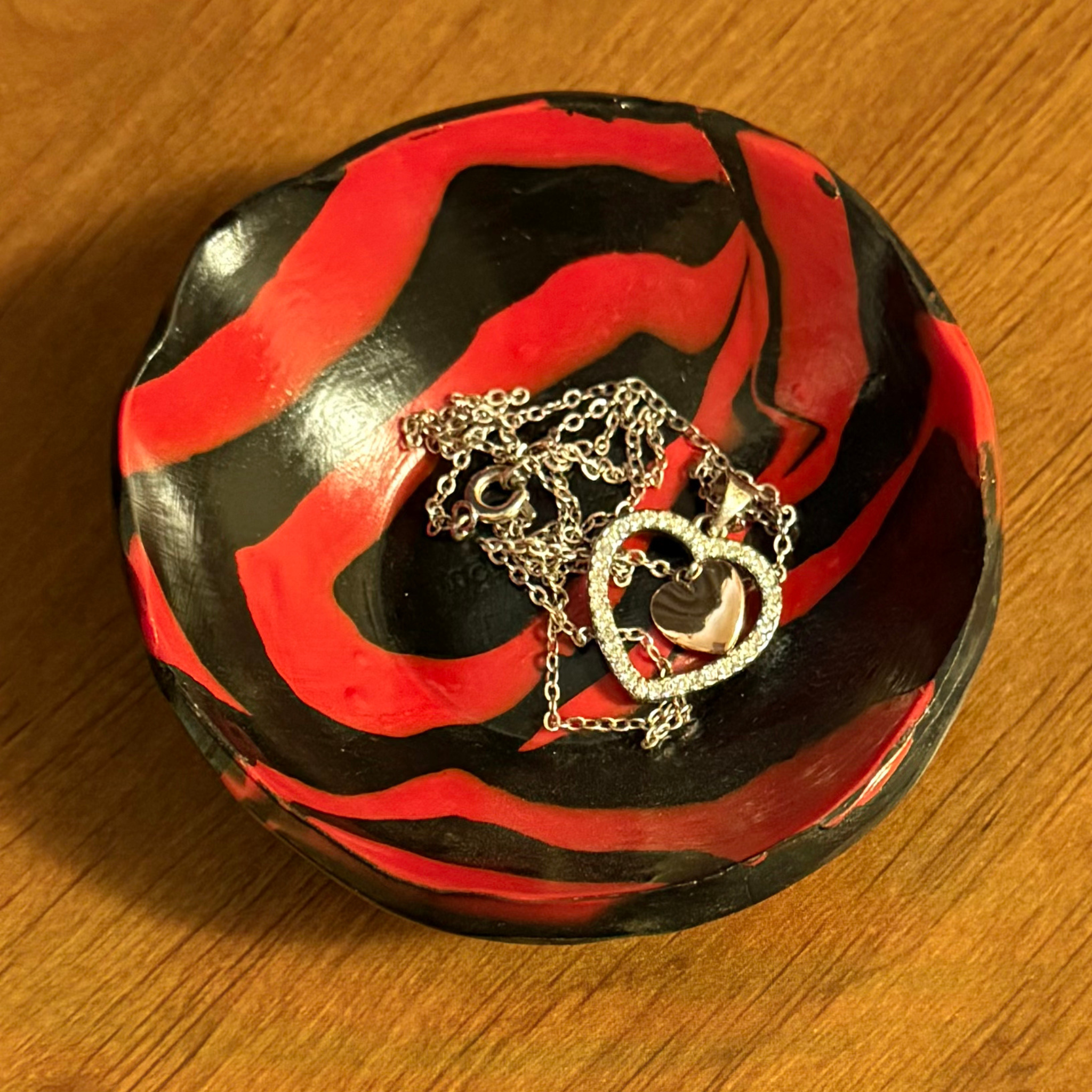 Black and Red Jewelry Dish