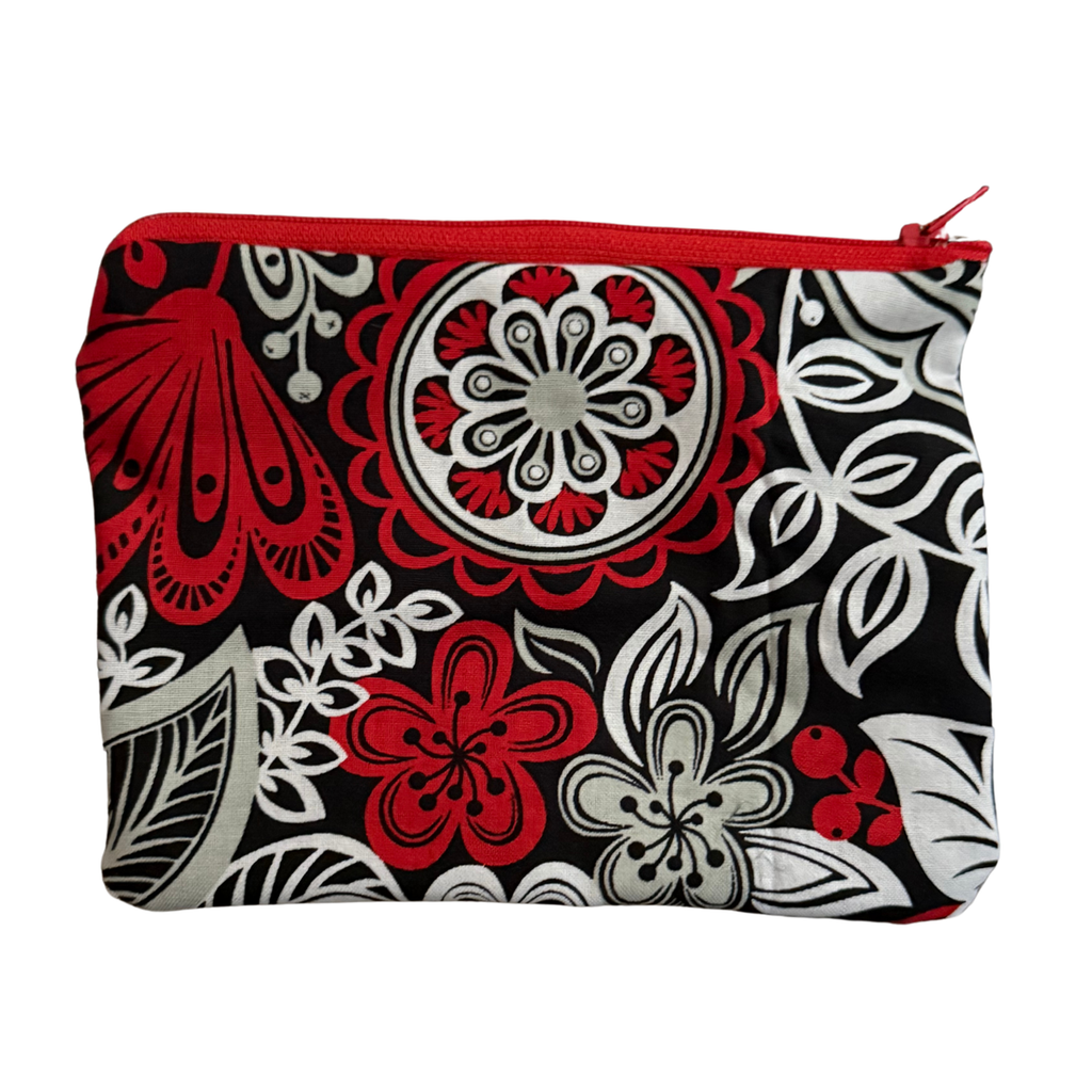 Red, Black & White Zippered Pouch