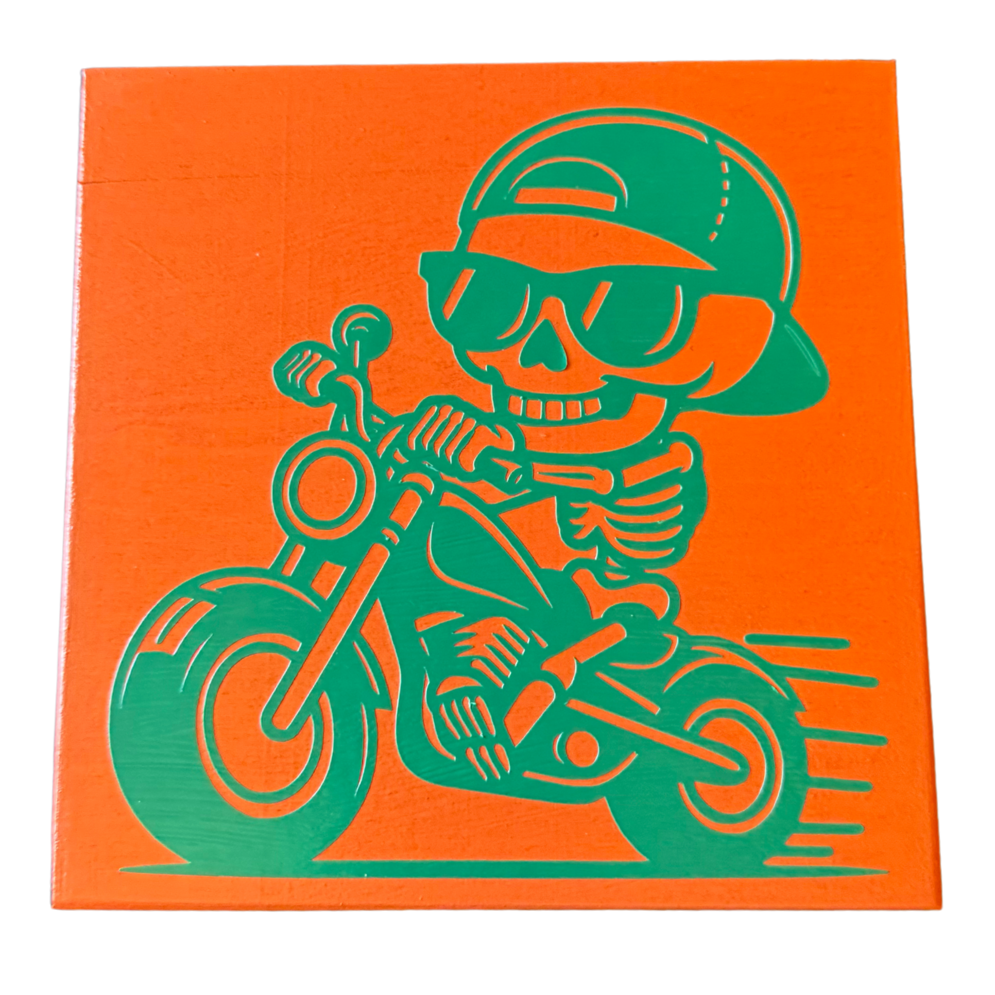 Skeleton Biker Sign