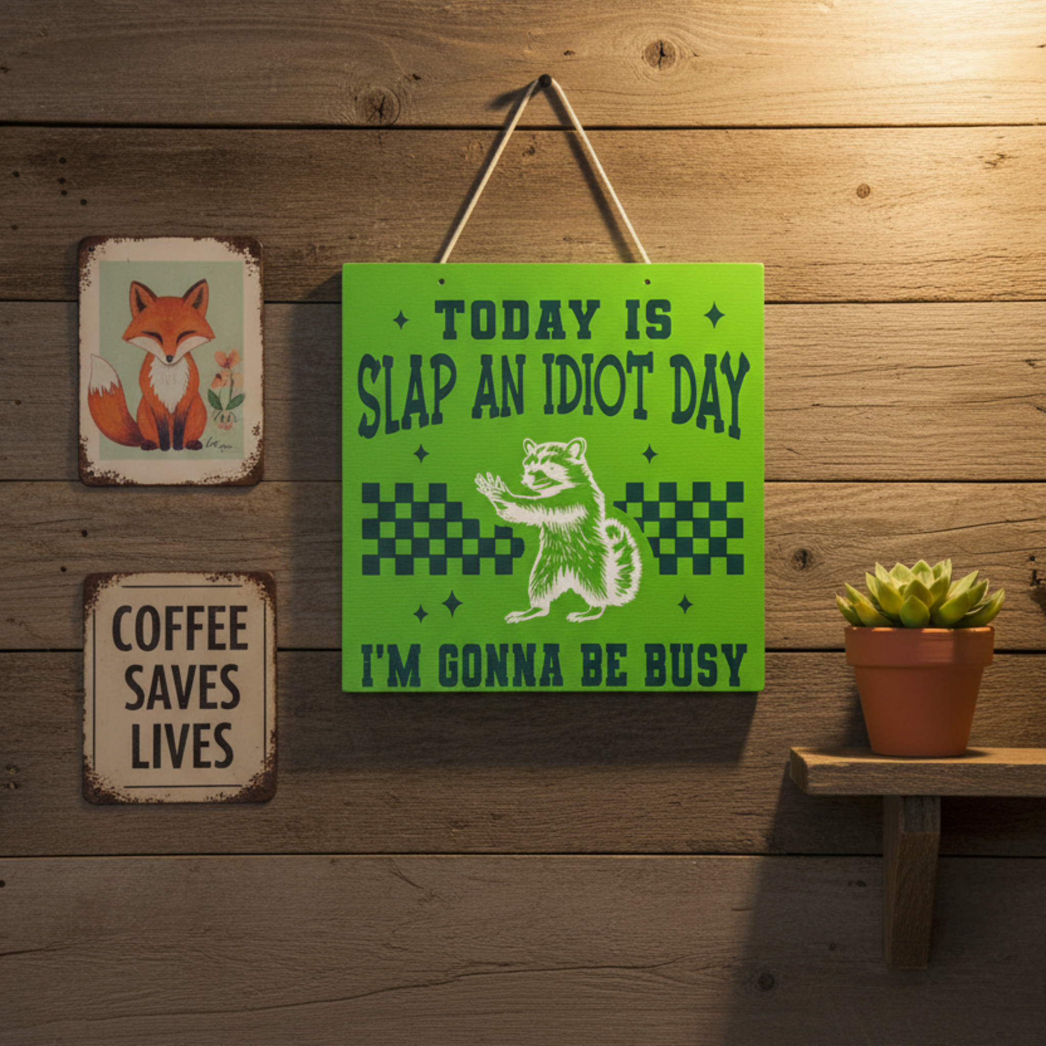 Today is Slap an Idiot Day I'm Gonna Be Busy Sign