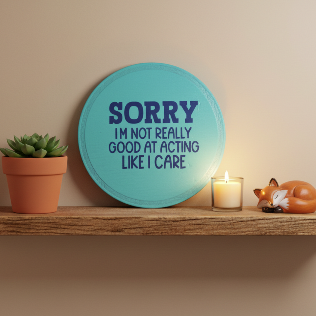 Sorry I'm Not Really Good At Acting Like I Care Sign