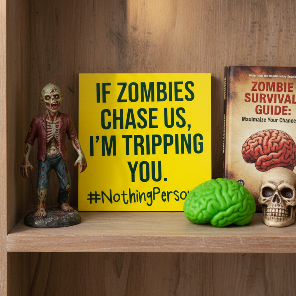 If Zombies Chase Us, I'm Tripping You Sign