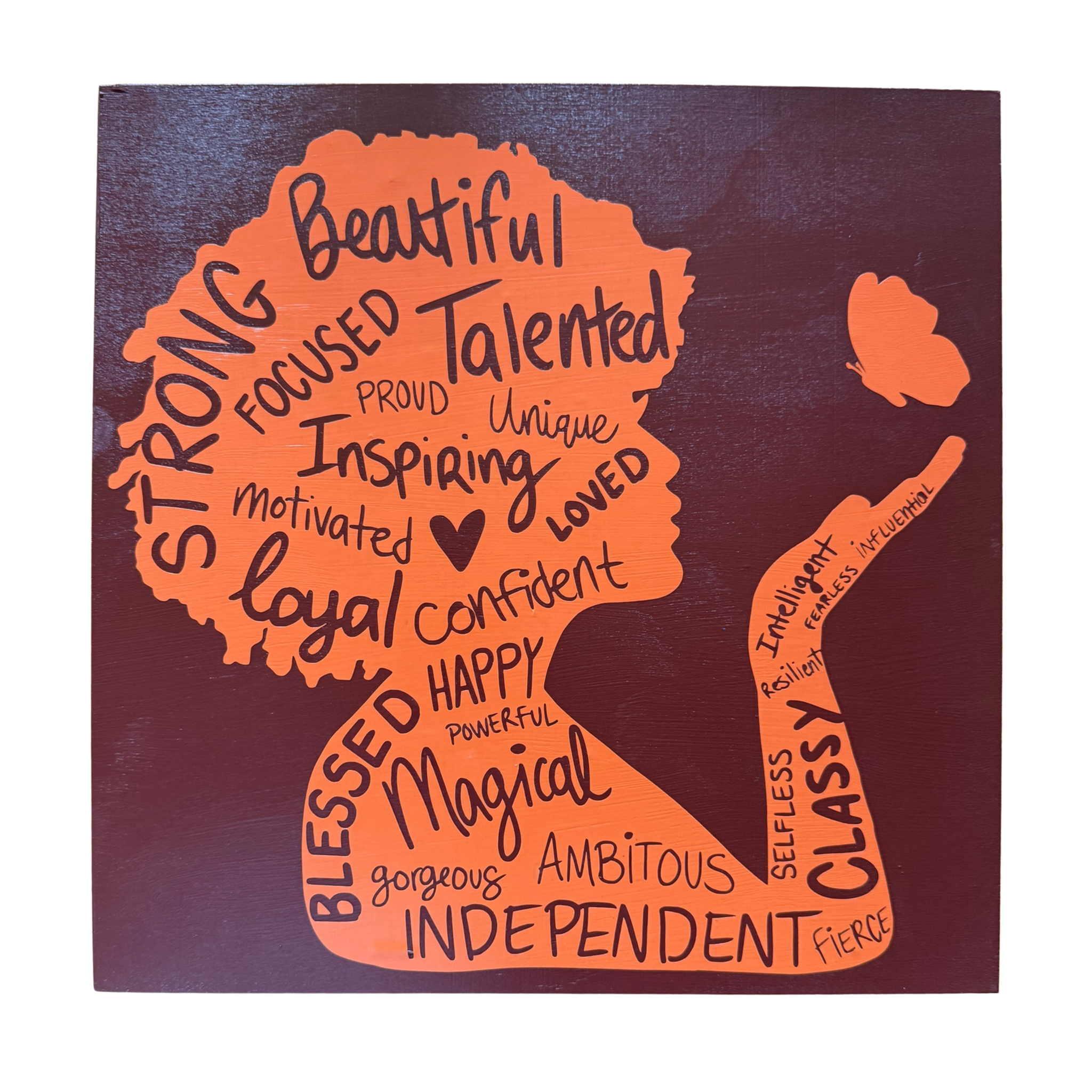 Empowered Woman Affirmation Silhouette Sign