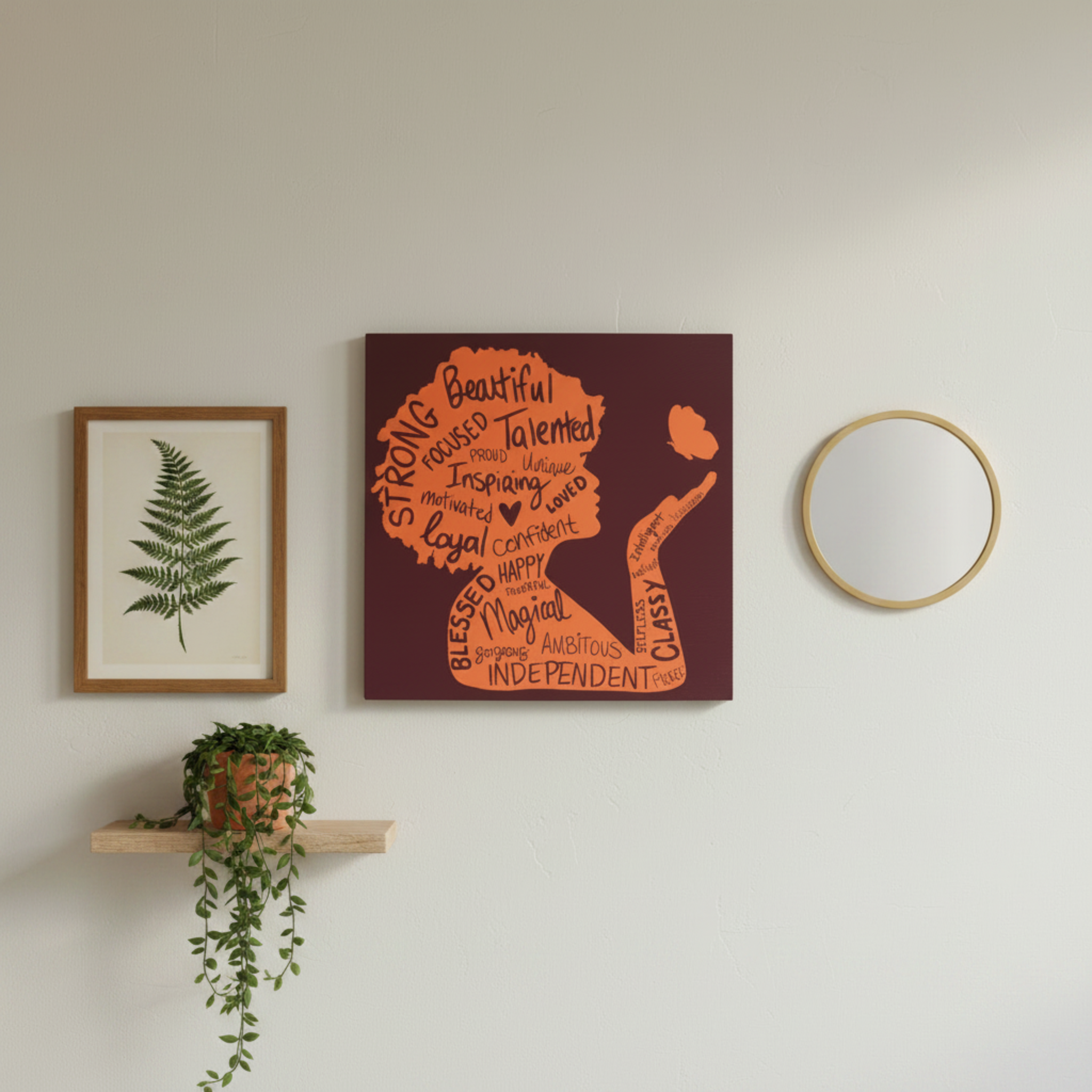 Empowered Woman Affirmation Silhouette Sign