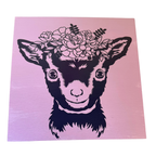 Cute Baby Goat with Flowers Sign