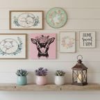 Cute Baby Goat with Flowers Sign