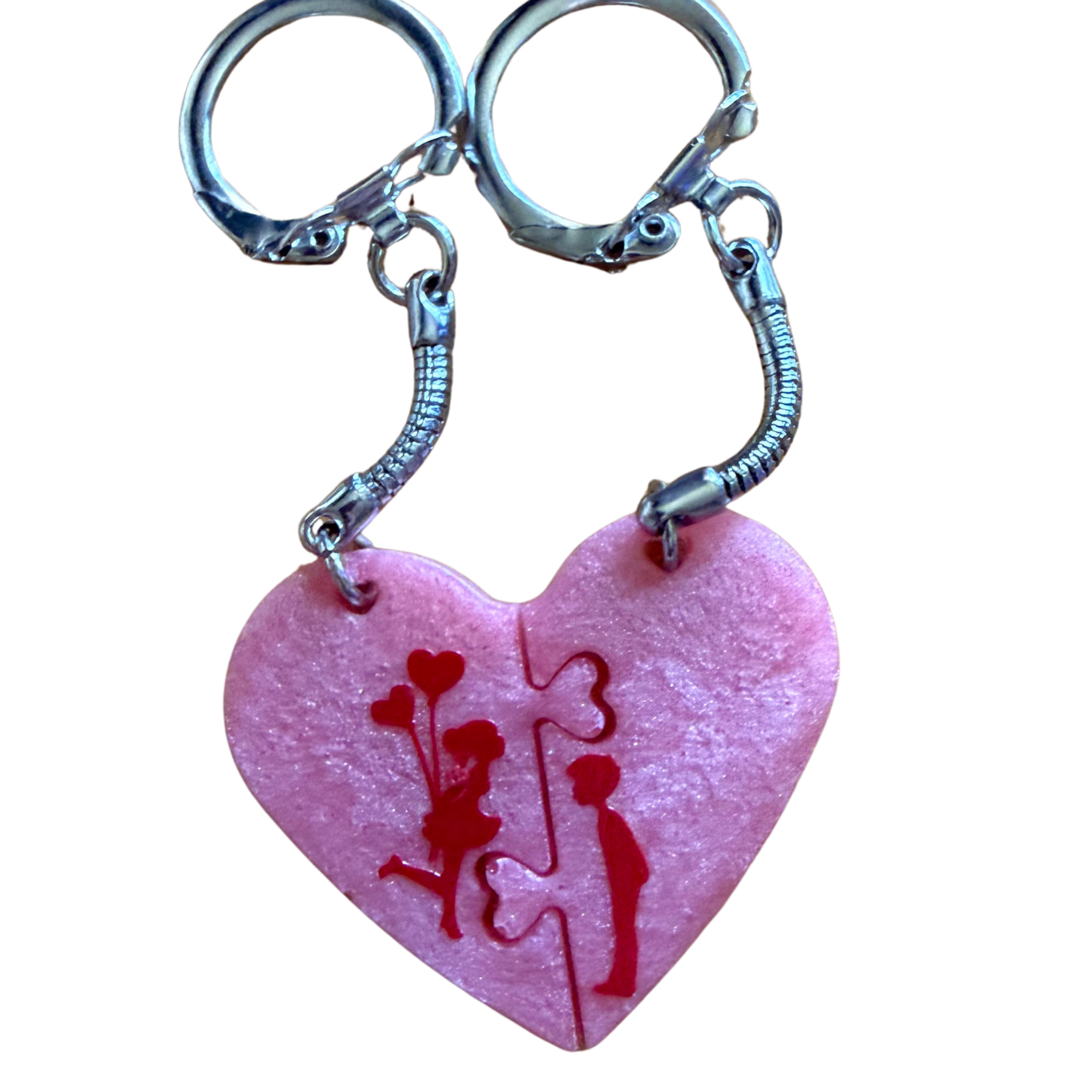 Resin Couples Heart Puzzle Piece Keychain Set