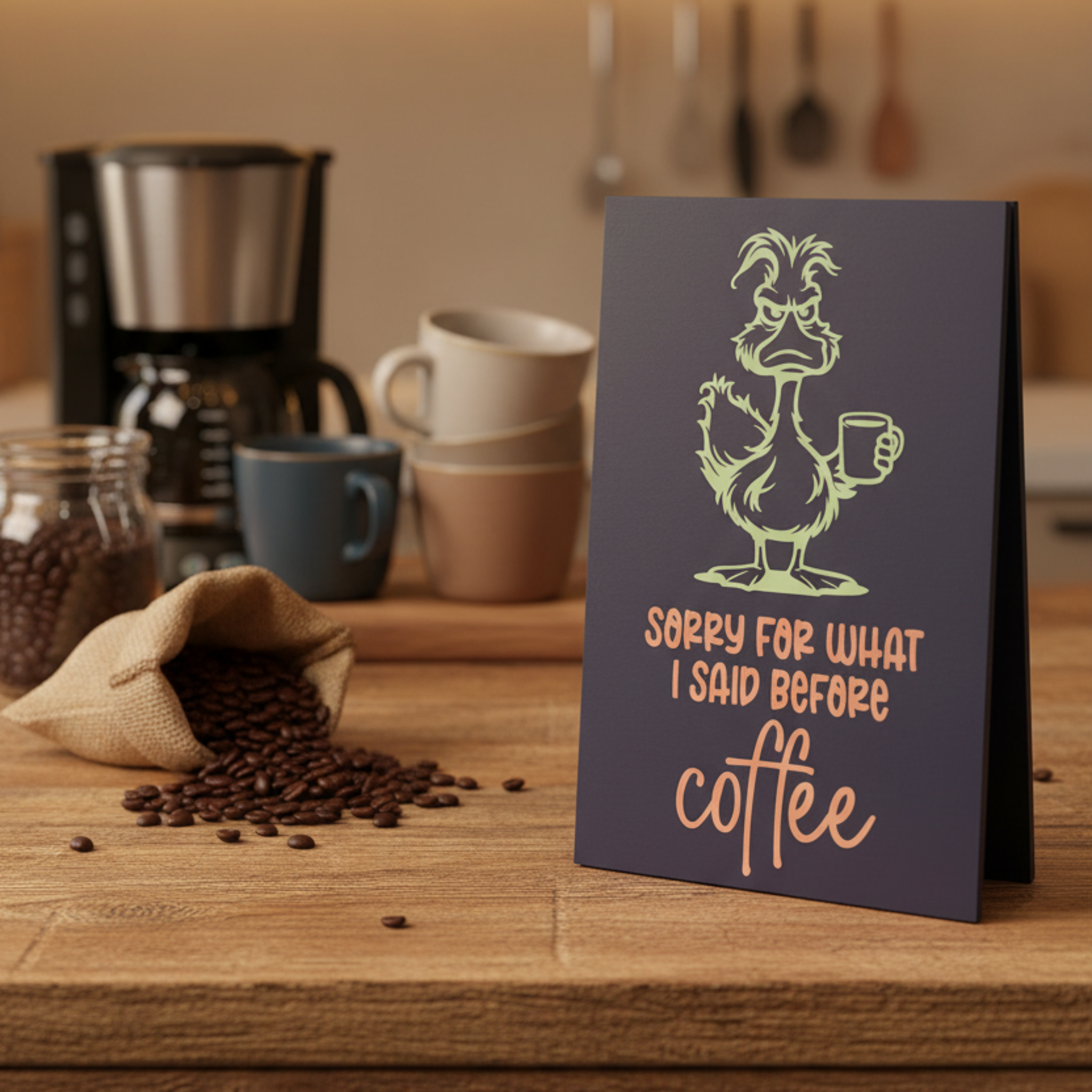 Sorry for What I Said Before Coffee Sign