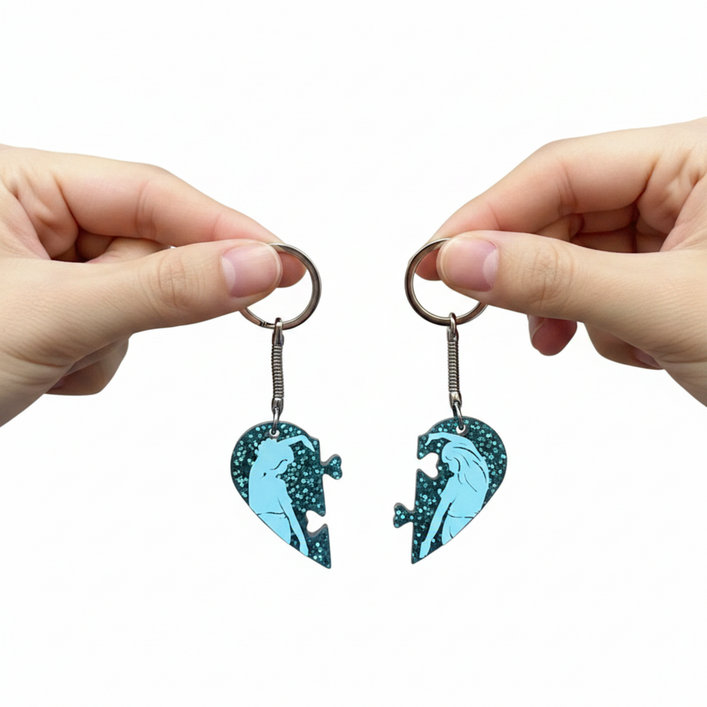 Best Friends Resin Puzzle Keychain Set