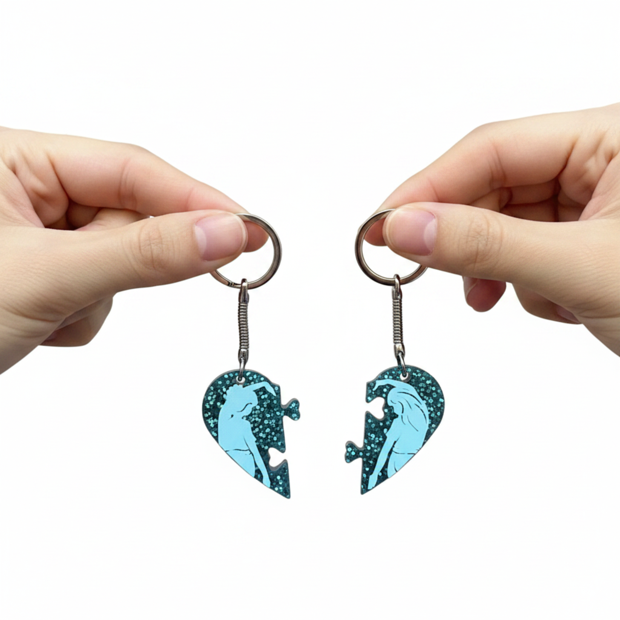 Best Friends Resin Puzzle Keychain Set