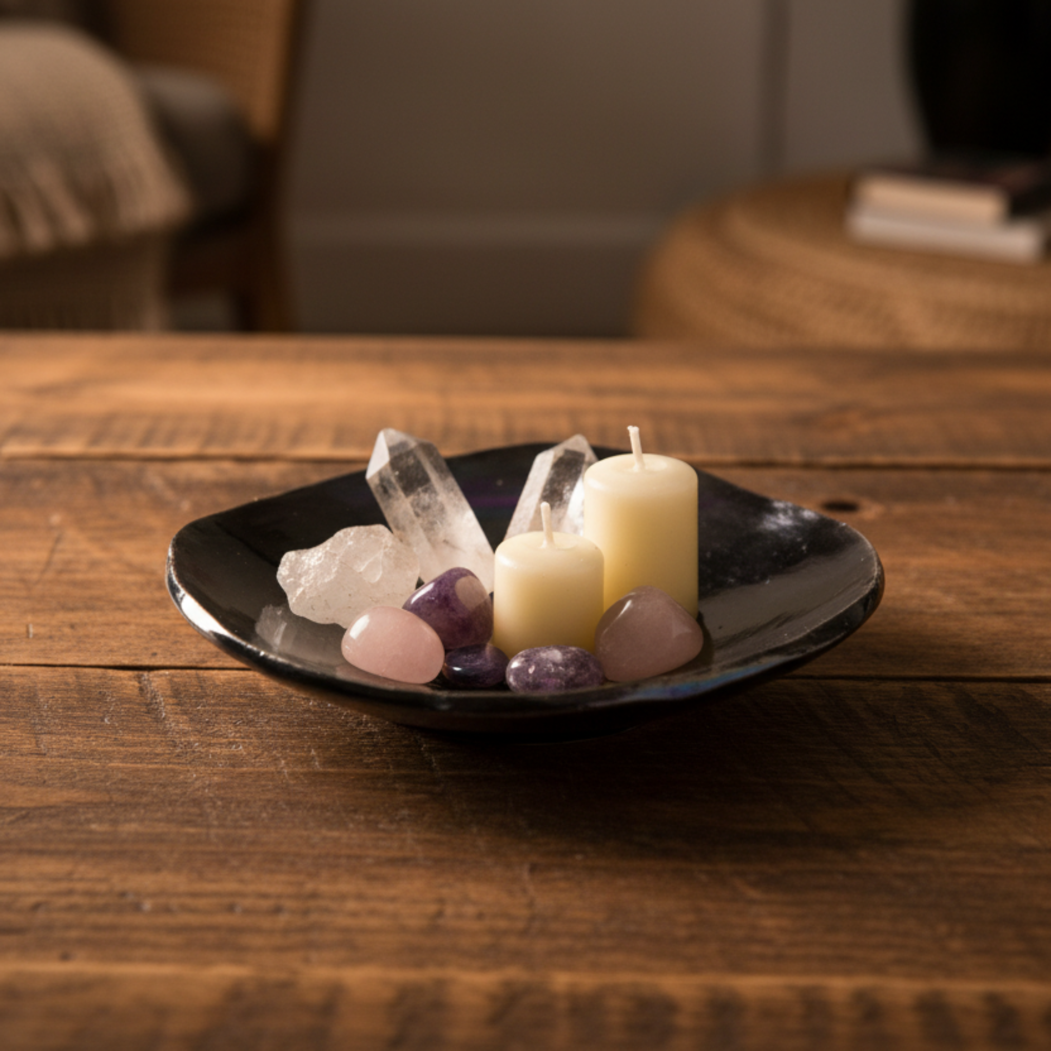 Black and Purple Jewelry Dish