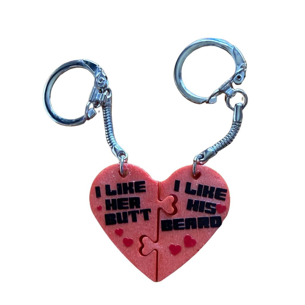 Resin Couples Heart Puzzle Piece Keychain Set
