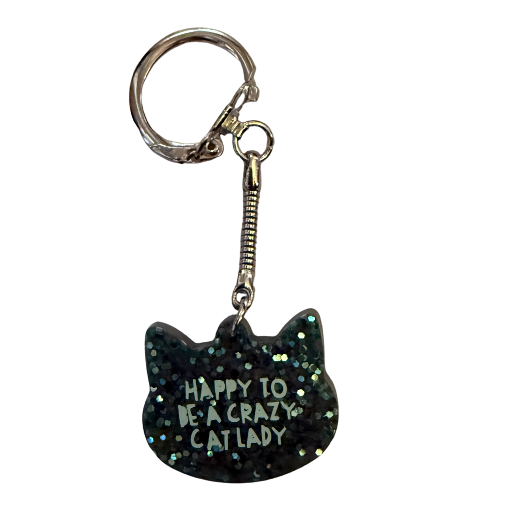 Resin Cat Head Shaped Keychain