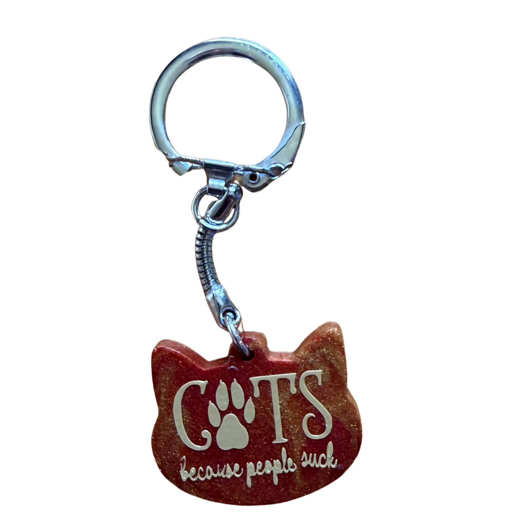 Resin Cat Head Shaped Keychain