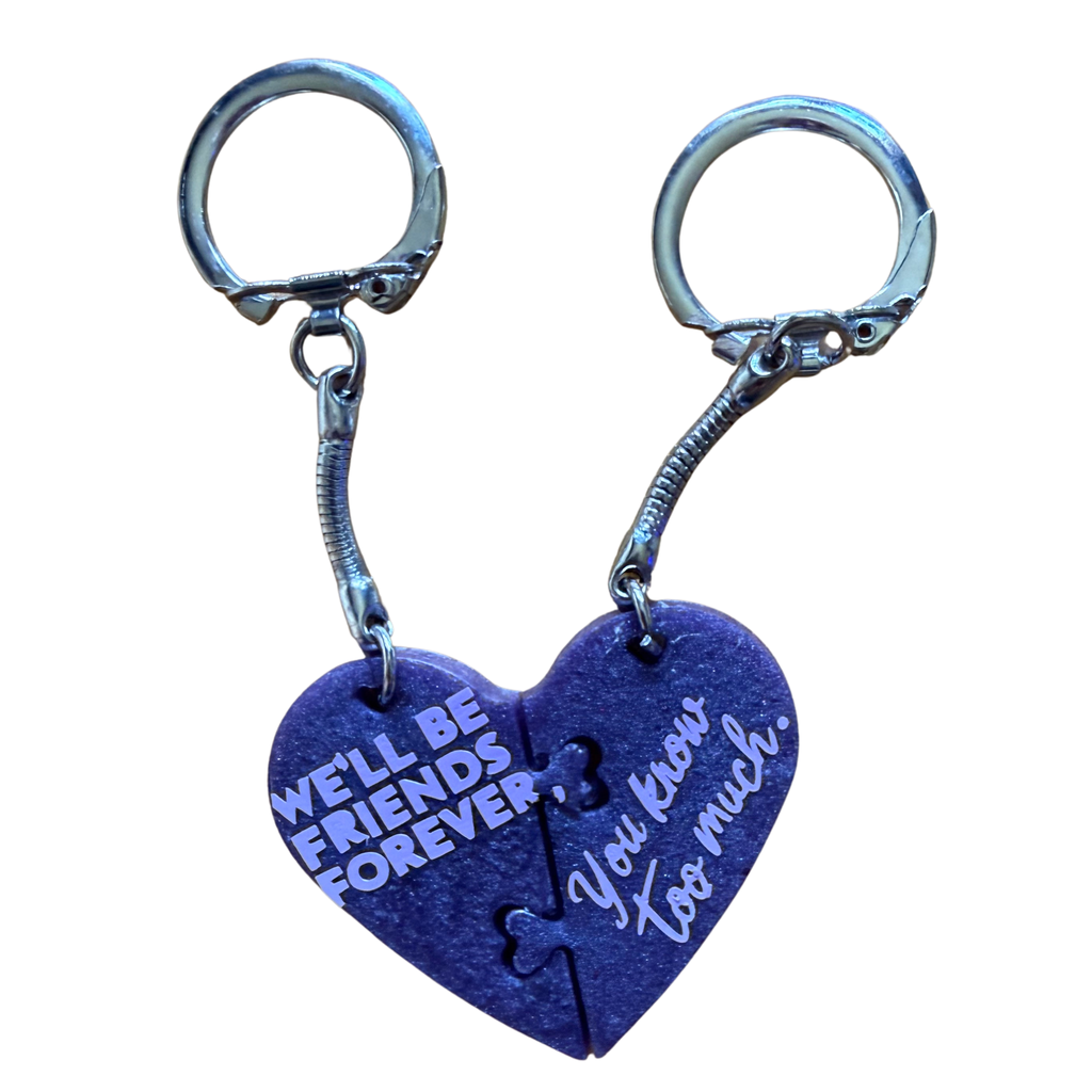Best Friends Resin Puzzle Keychain Set