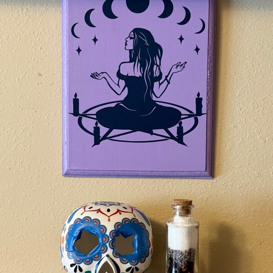 Pagan Woman & Moon Phases Wall Hanging