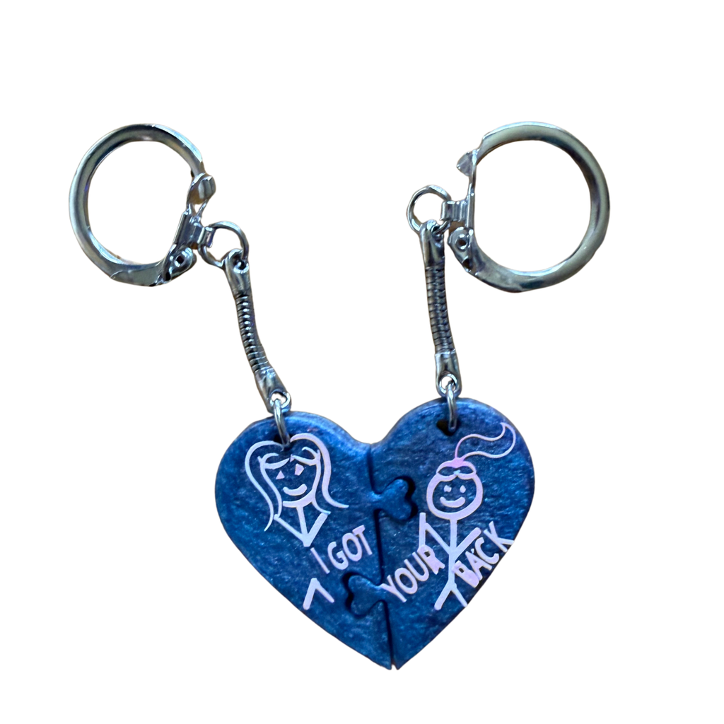 Best Friends Resin Puzzle Keychain Set