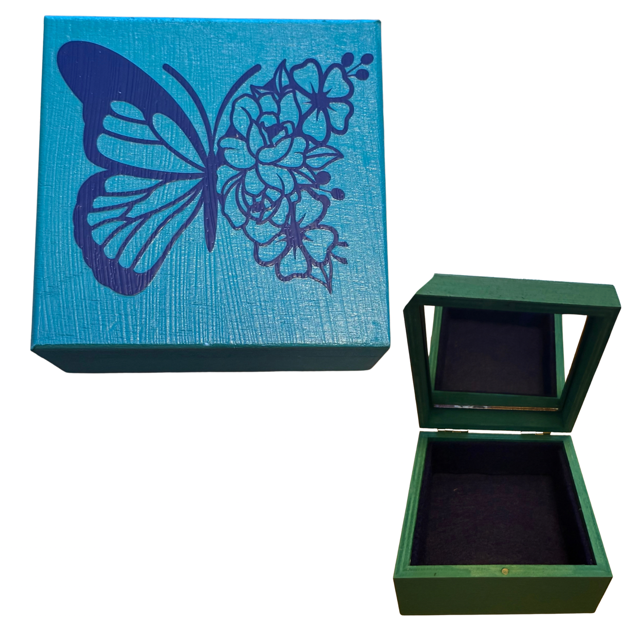 Blue Butterfly Trinket Box