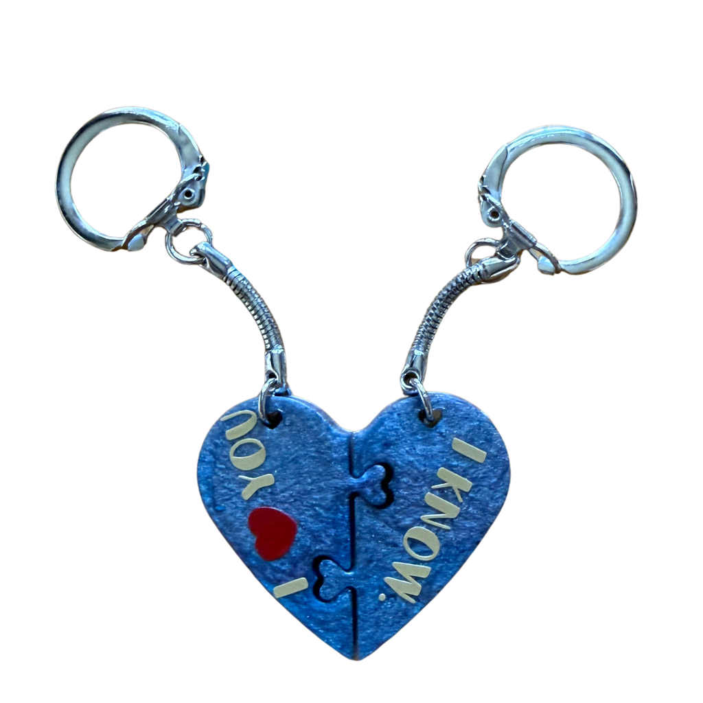 Resin Couples Heart Puzzle Piece Keychain Set
