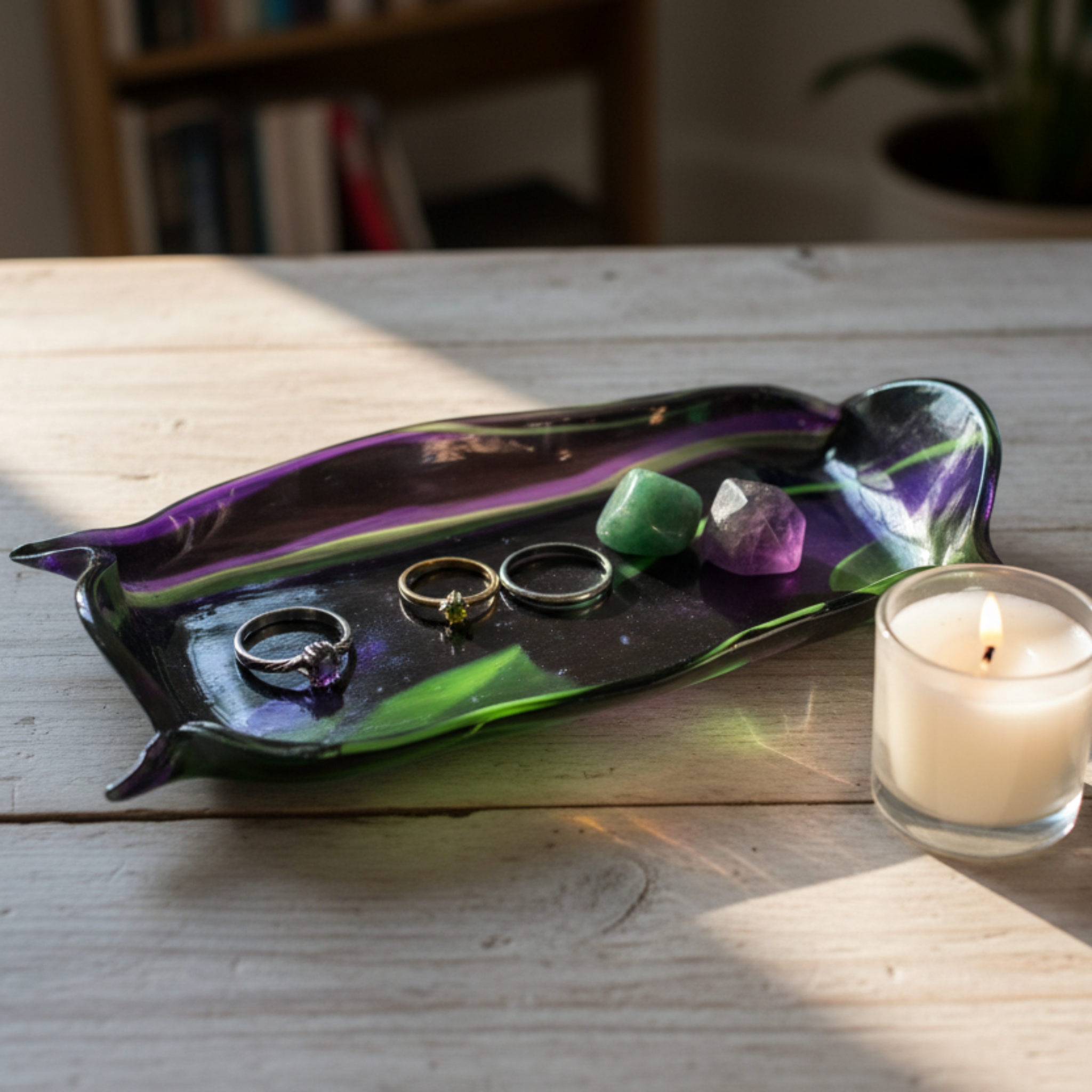 Black, Green and Purple Trinket Tray