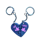 Resin Couples Heart Puzzle Piece Keychain Set