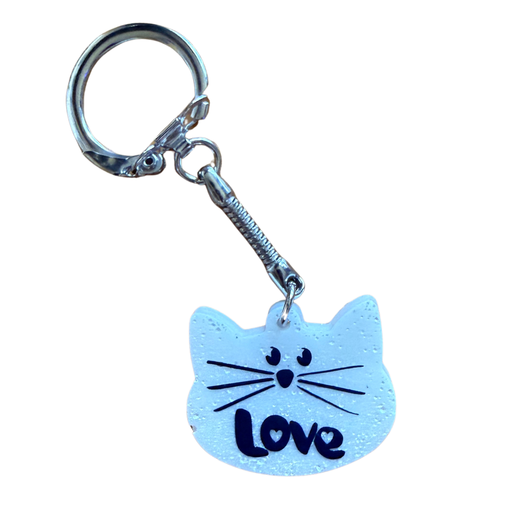Resin Cat Head Shaped Keychain