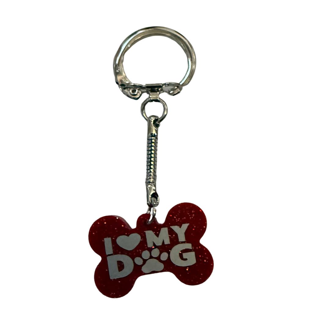 Dog Bone Shaped Resin Keychain