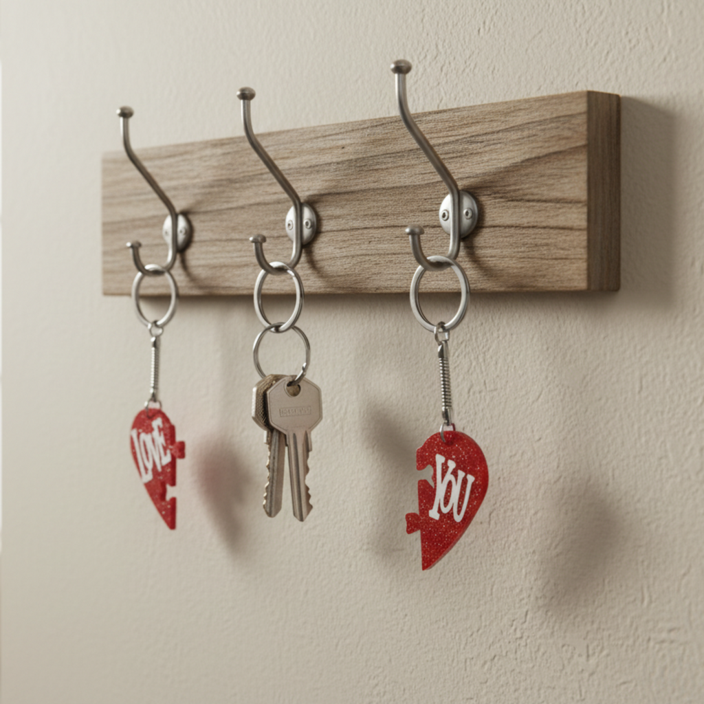 Resin Couples Heart Puzzle Piece Keychain Set