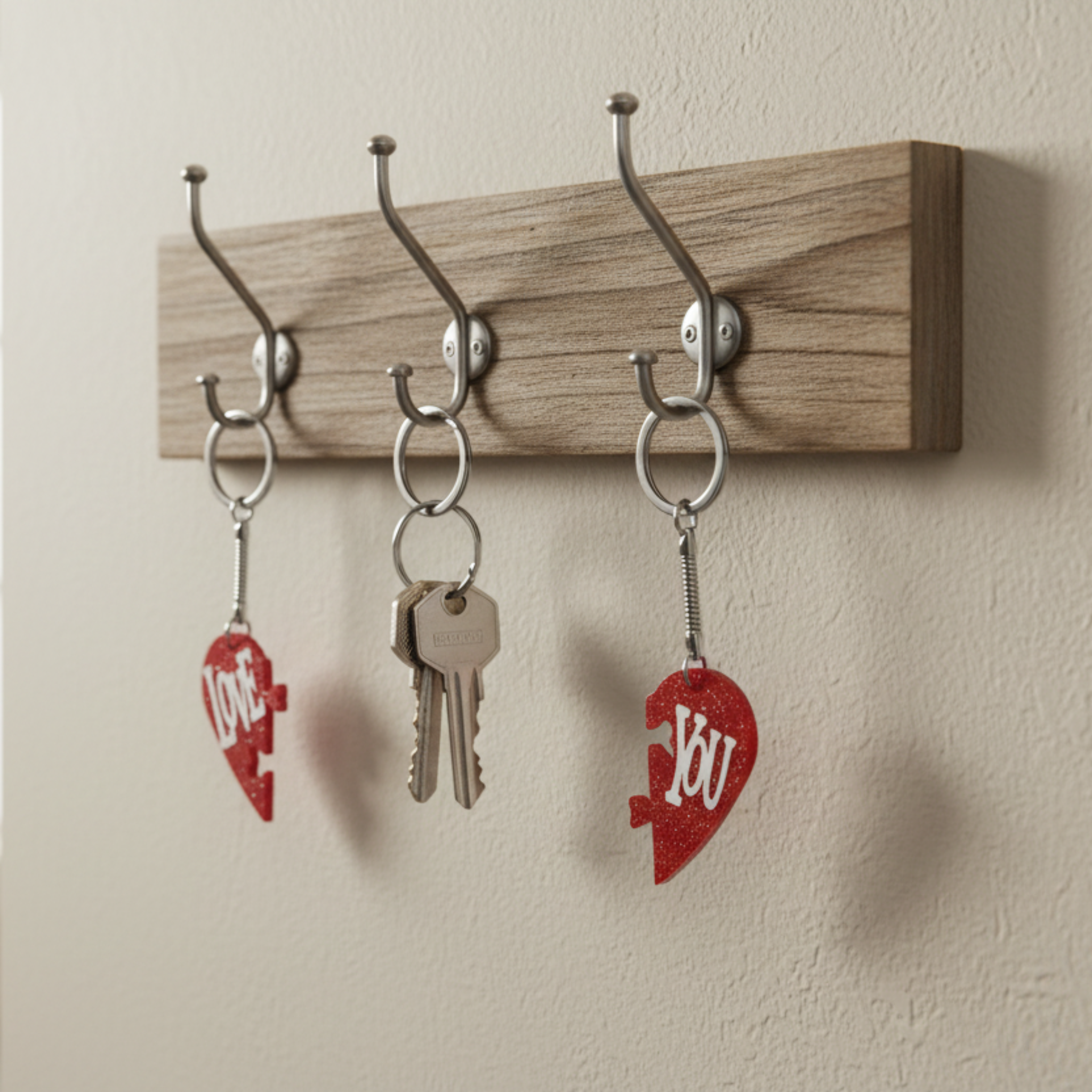 Resin Couples Heart Puzzle Piece Keychain Set