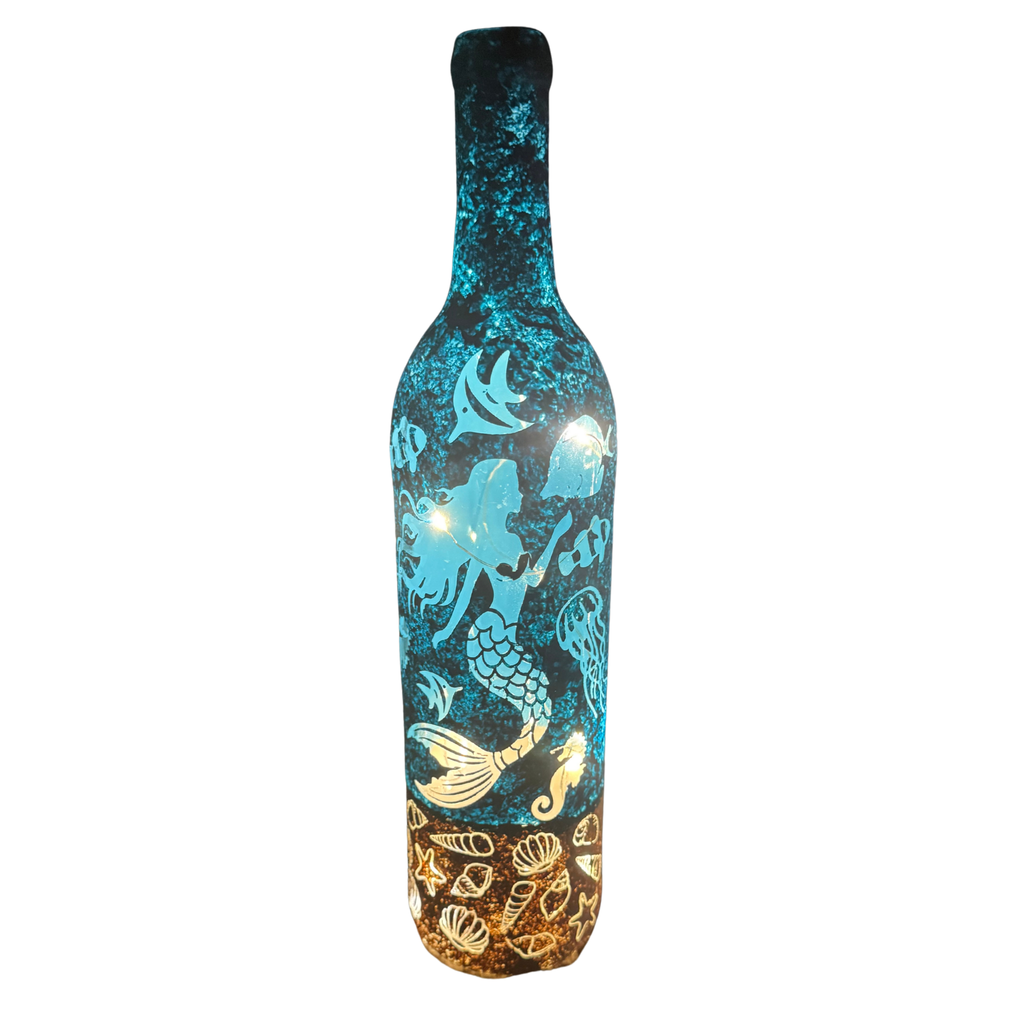 Lighted Decorative Glass Bottle with LED Lights