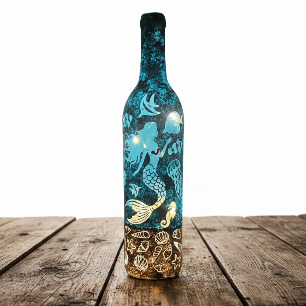 Lighted Decorative Glass Bottle with LED Lights