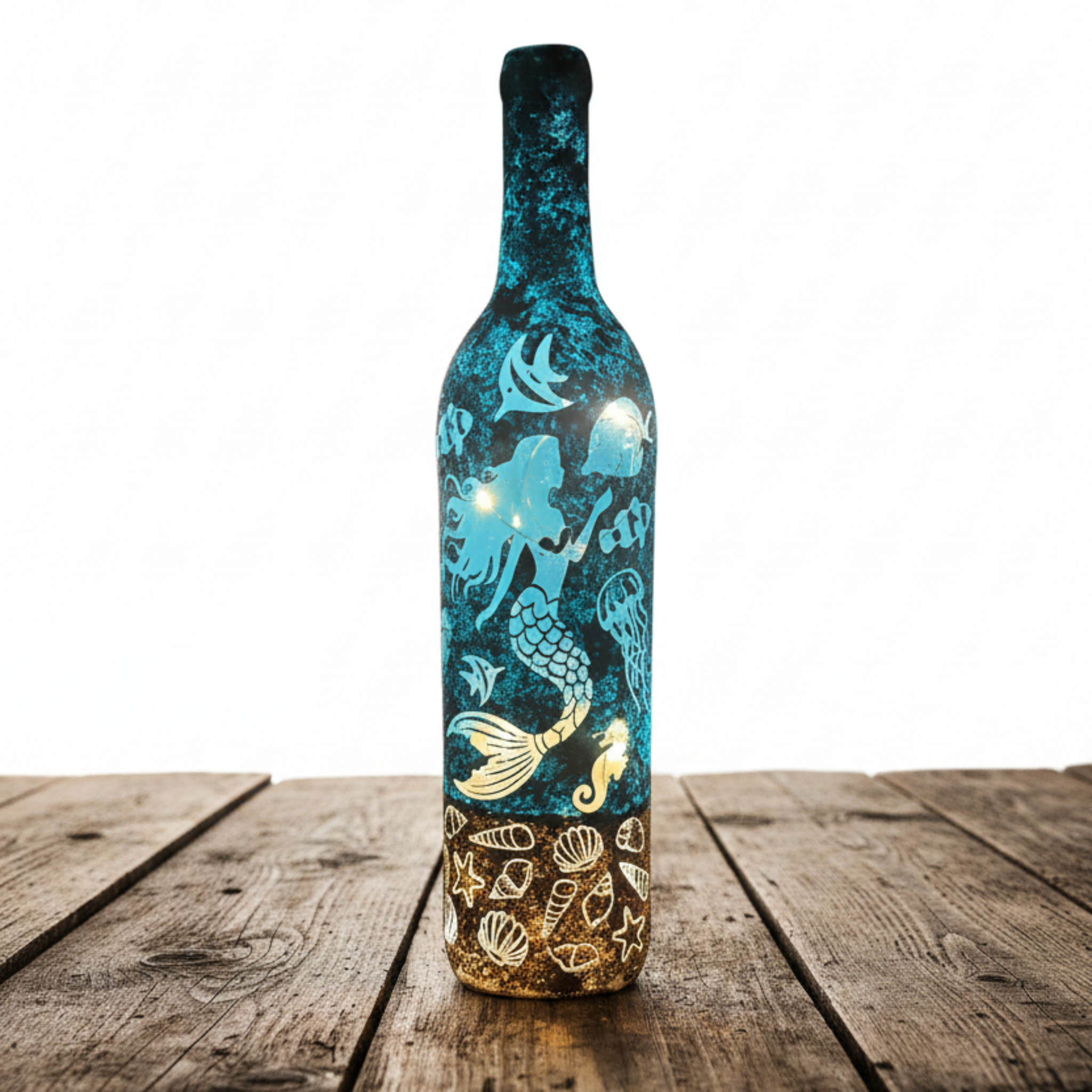 Lighted Decorative Glass Bottle with LED Lights