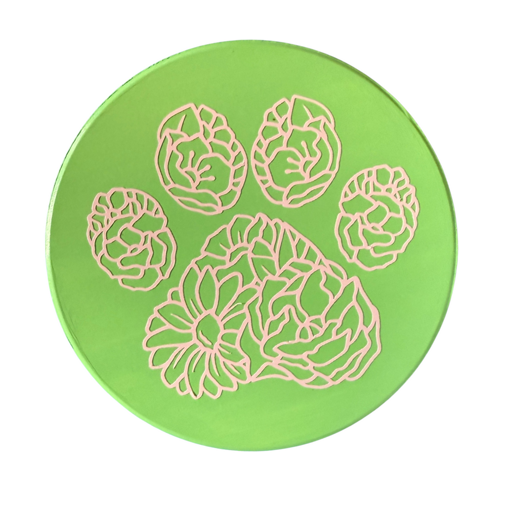 Round Paw Print Coaster