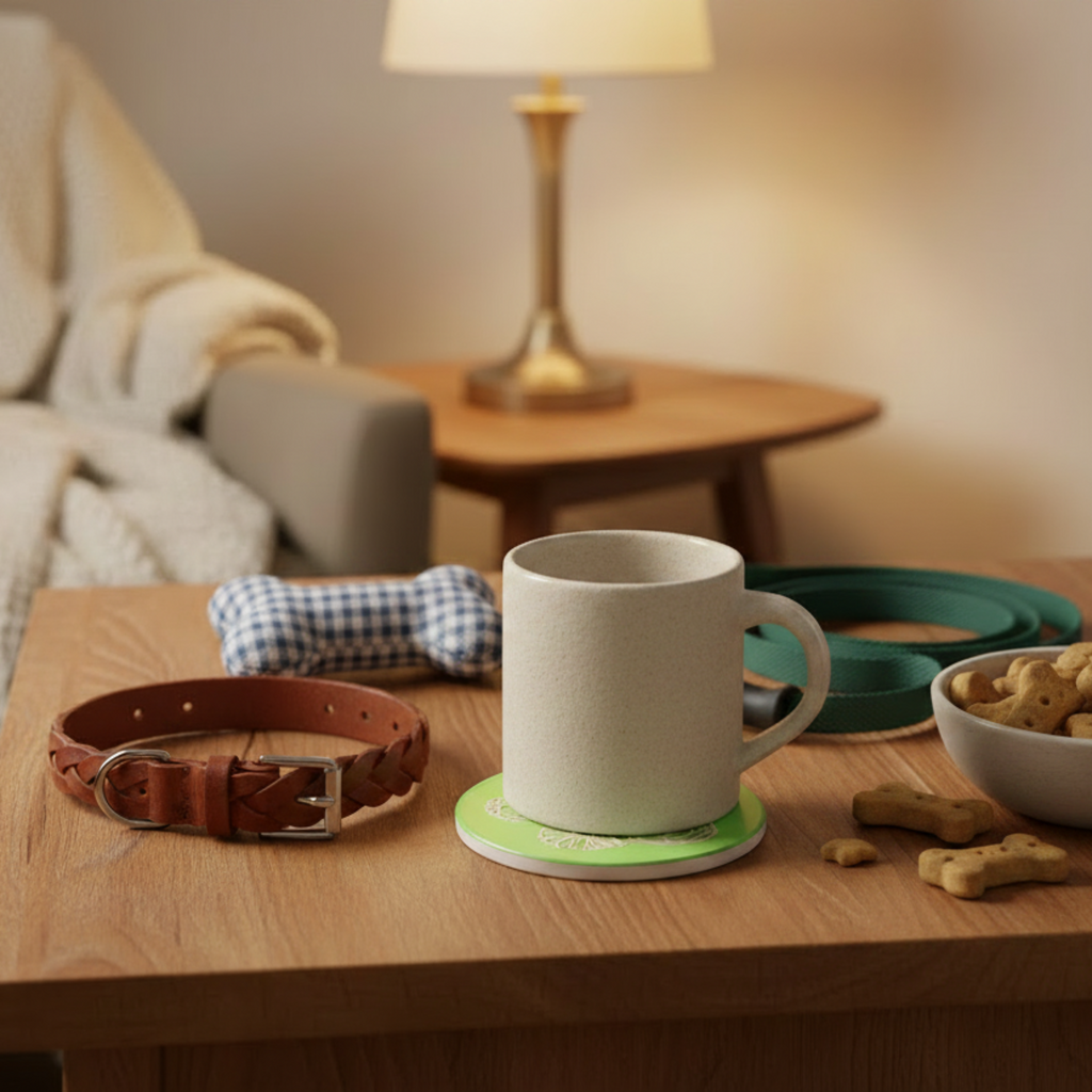 Round Paw Print Coaster