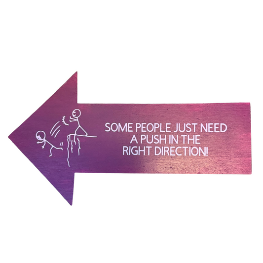 Some People Just Need A Push In The Right Direction Sign