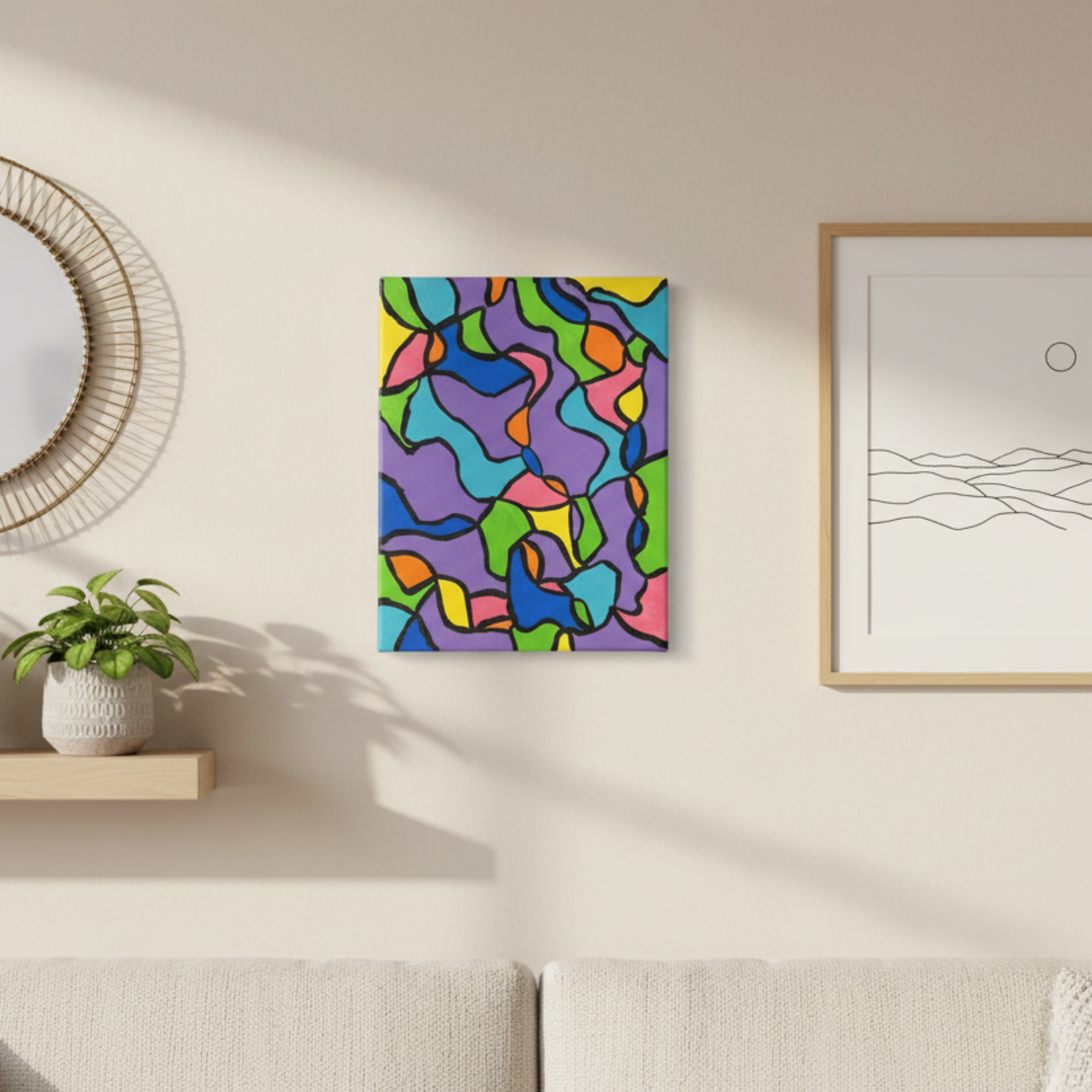 Pieces of Me: Vibrant 9x12 Abstract Painting
